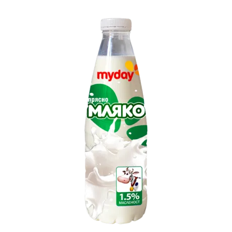 Краве мляко MY DAY 1.5%, 1L ℮ - Пастьоризирано