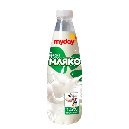 Краве мляко MY DAY 1.5%, 1L ℮ - Пастьоризирано