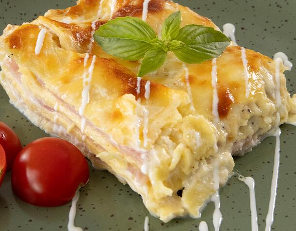 Лазаня с шунка и млечна сметана