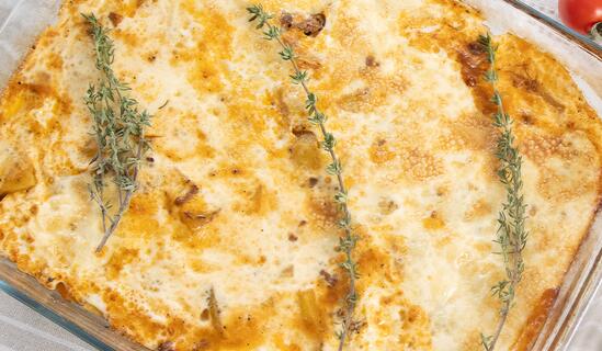 Мусака с готварски крем  