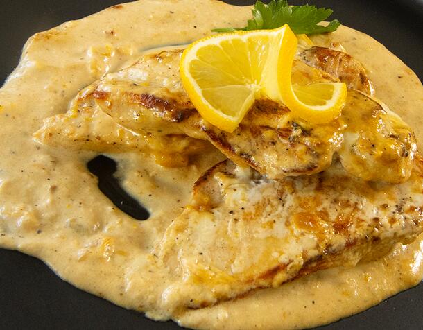 Лимоново пилешко с млечна сметана 