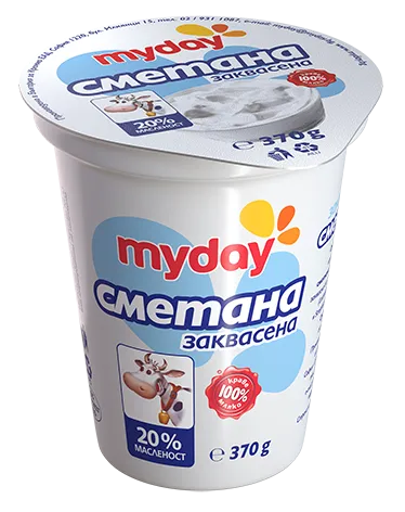Заквасена сметана MY DAY 20%, ℮ 370 g