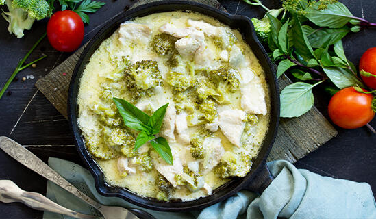 Chicken with Broccoli in a Pan